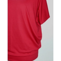 Bluzka Sonia w luźnym stylu oversize krótki rękaw - bordowa